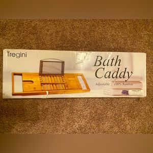 New in box: Tregini Luxury Bathtub Tray Caddy Adjustable Bamboo Wood Bath Caddy